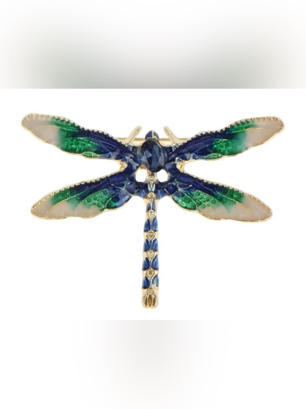 Blue & Green Dragonfly Brooch Pin